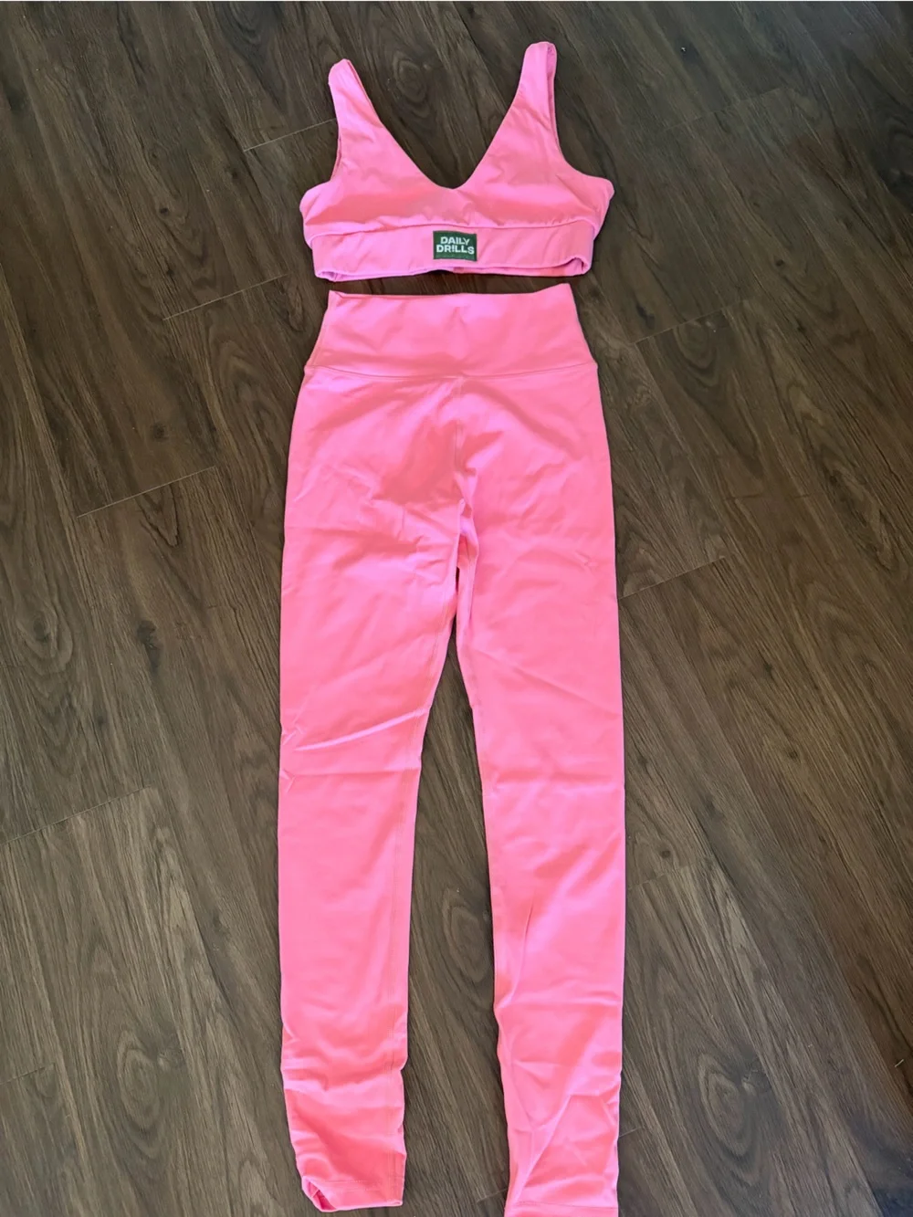 Daily Drills Pink Workout Set - Sports Bra & Leggings - Picture 2 of 2